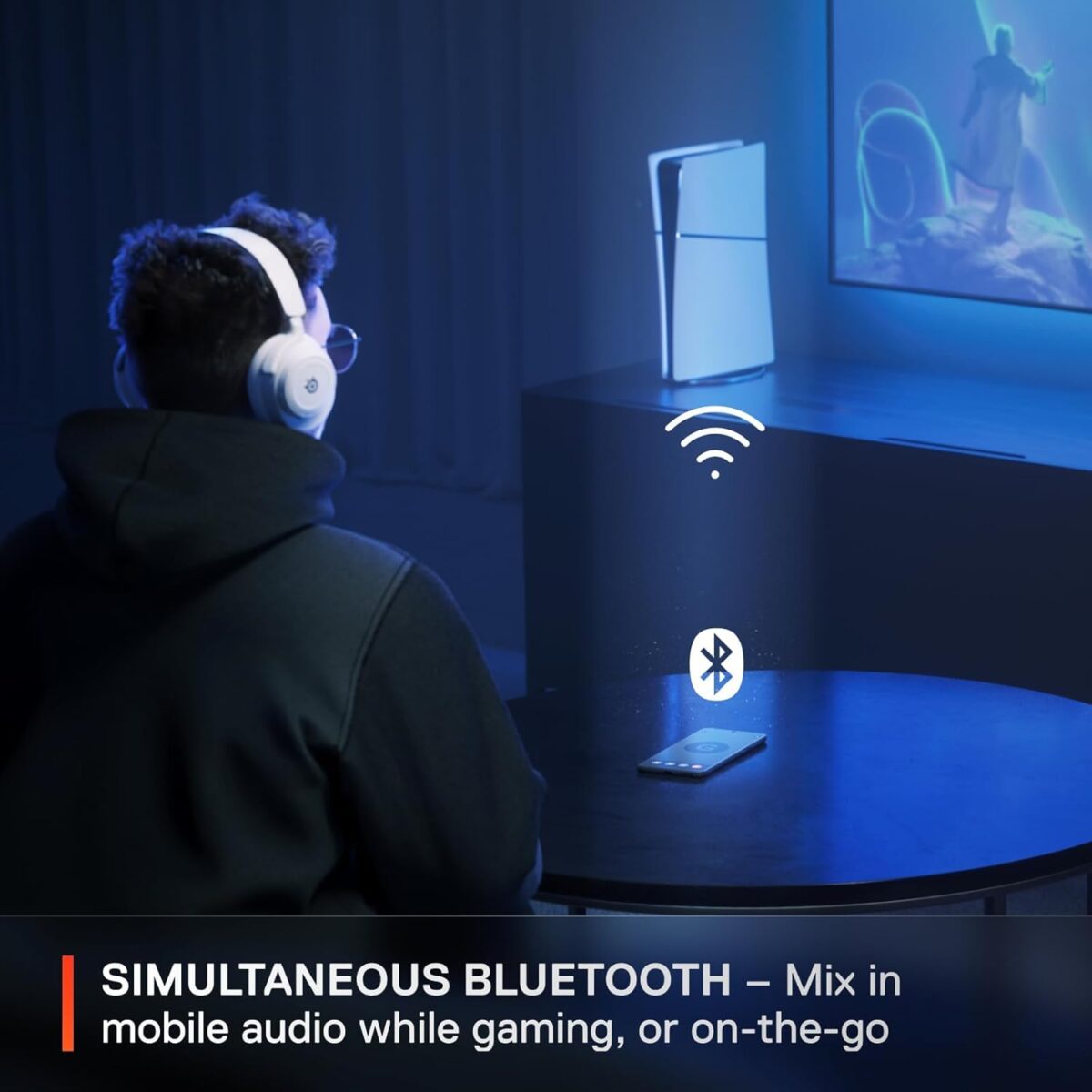 SteelSeries Arctis Nova 7 Wireless Multi-Platform Gaming Headset — Neodymium Magnetic Drivers — 2.4GHz + Mixable Bluetooth — 38Hr USB-C Battery — ClearCast Gen2 AI Mic — PC, PS5, Switch, VR, Mobile - Image 4