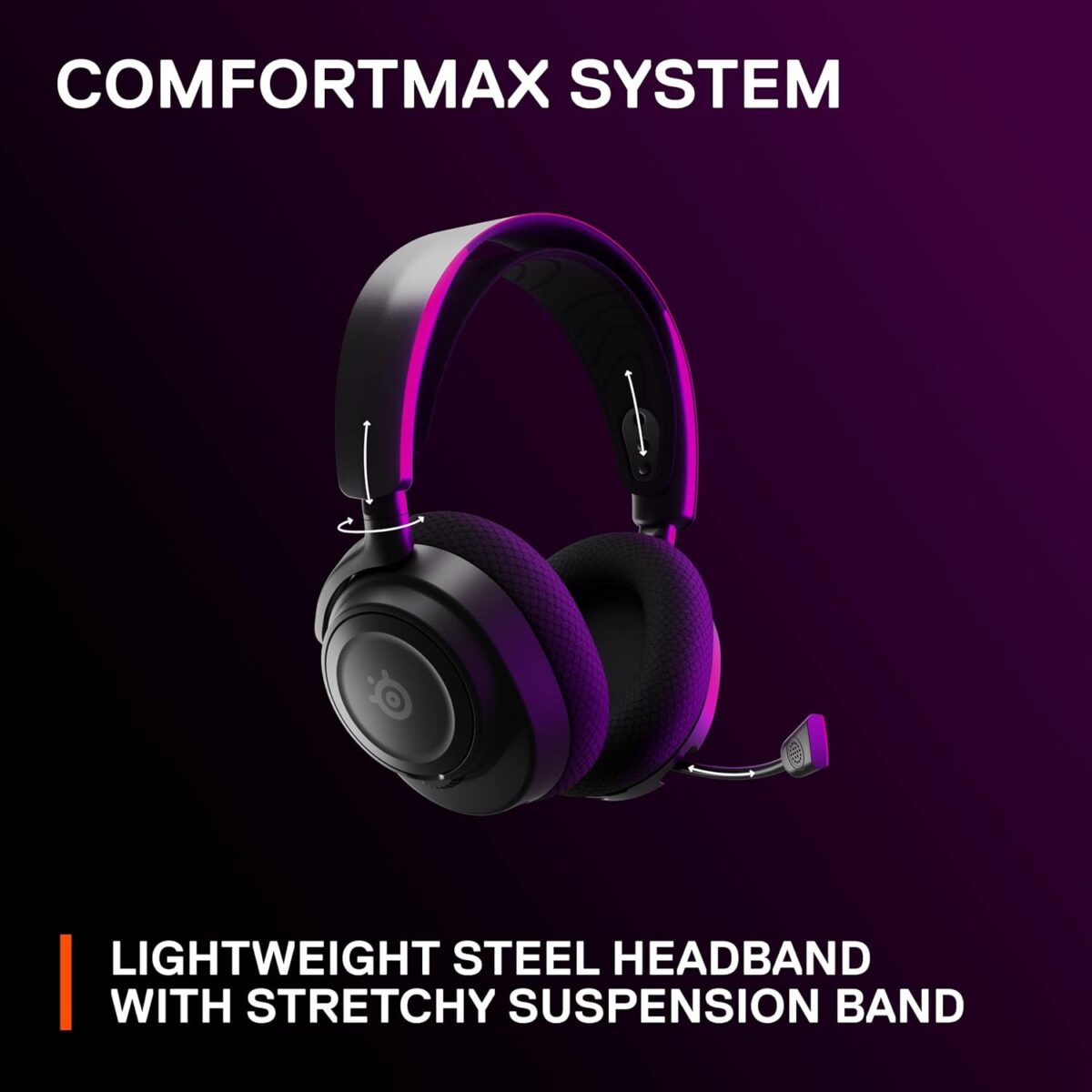 SteelSeries Arctis Nova 7 Wireless Multi-Platform Gaming Headset — Neodymium Magnetic Drivers — 2.4GHz + Mixable Bluetooth — 38Hr USB-C Battery — ClearCast Gen2 AI Mic — PC, PS5, Switch, VR, Mobile - Image 11