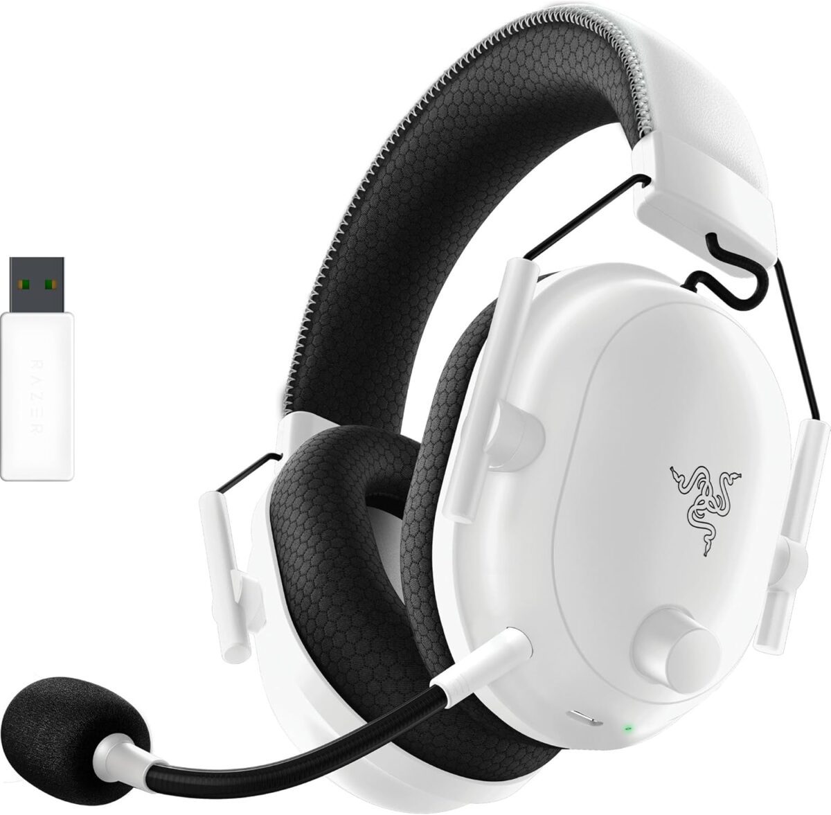Razer BlackShark V2 Pro Wireless Gaming Headset 2023 Edition: Detachable Mic - Pro-Tuned FPS Profiles - 50mm Drivers - Noise-Isolating Earcups w/Ultra-Soft Memory Foam - 70 Hr Battery Life - White - Image 2