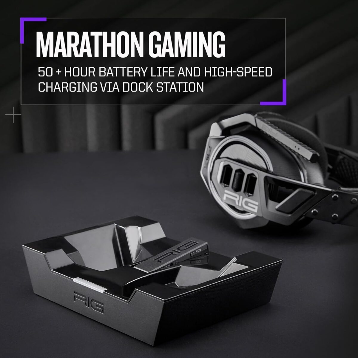 RIG 900 MAX Universal Dual Wireless Gaming Headset with Bluetooth for Xbox, PlayStation, Nintendo Switch, PC, Android, iPhone - Multi-Function Charging Base - 60 Hours Battery - Dolby Atmos 3D Audio - Image 6