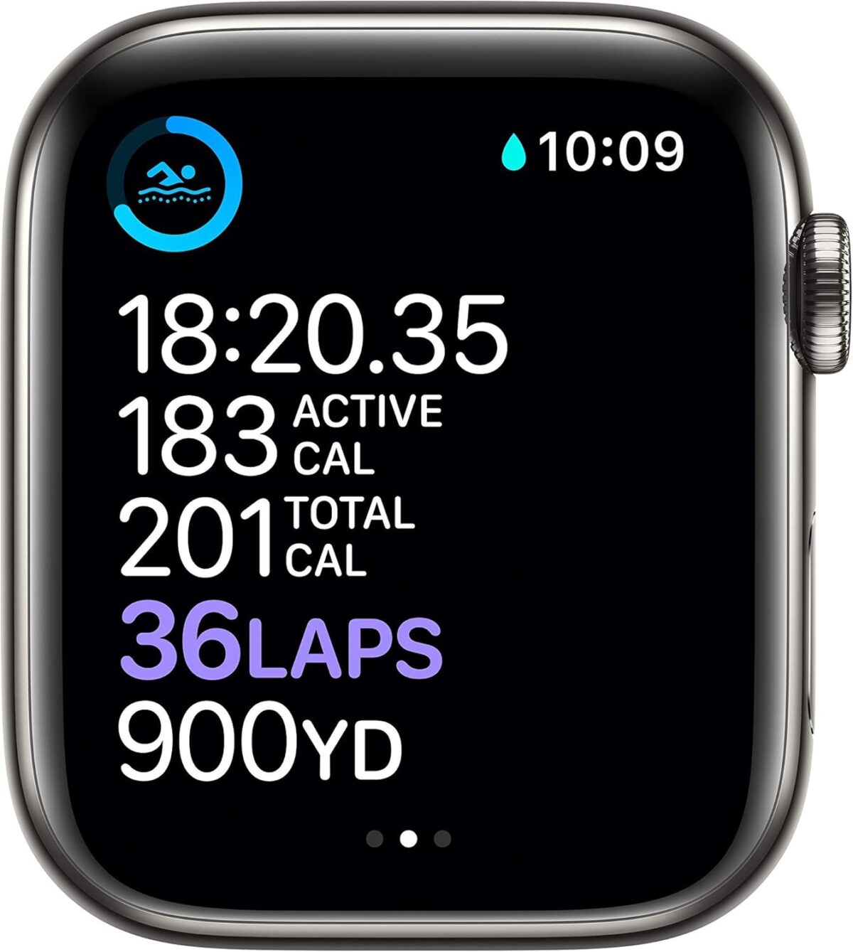 Apple Watch Series 6 (GPS + Cellular, 44mm) - Graphite Stainless Steel Case with Black Sport Band (Renewed) - Image 5