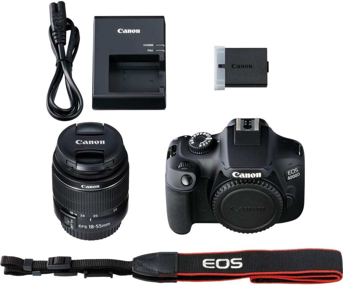 EOS 4000D DSLR Camera with 18-55mm f/3.5-5.6 III Lens - Pixi Advanced Bundle (International Version) (Renewed) - Image 3