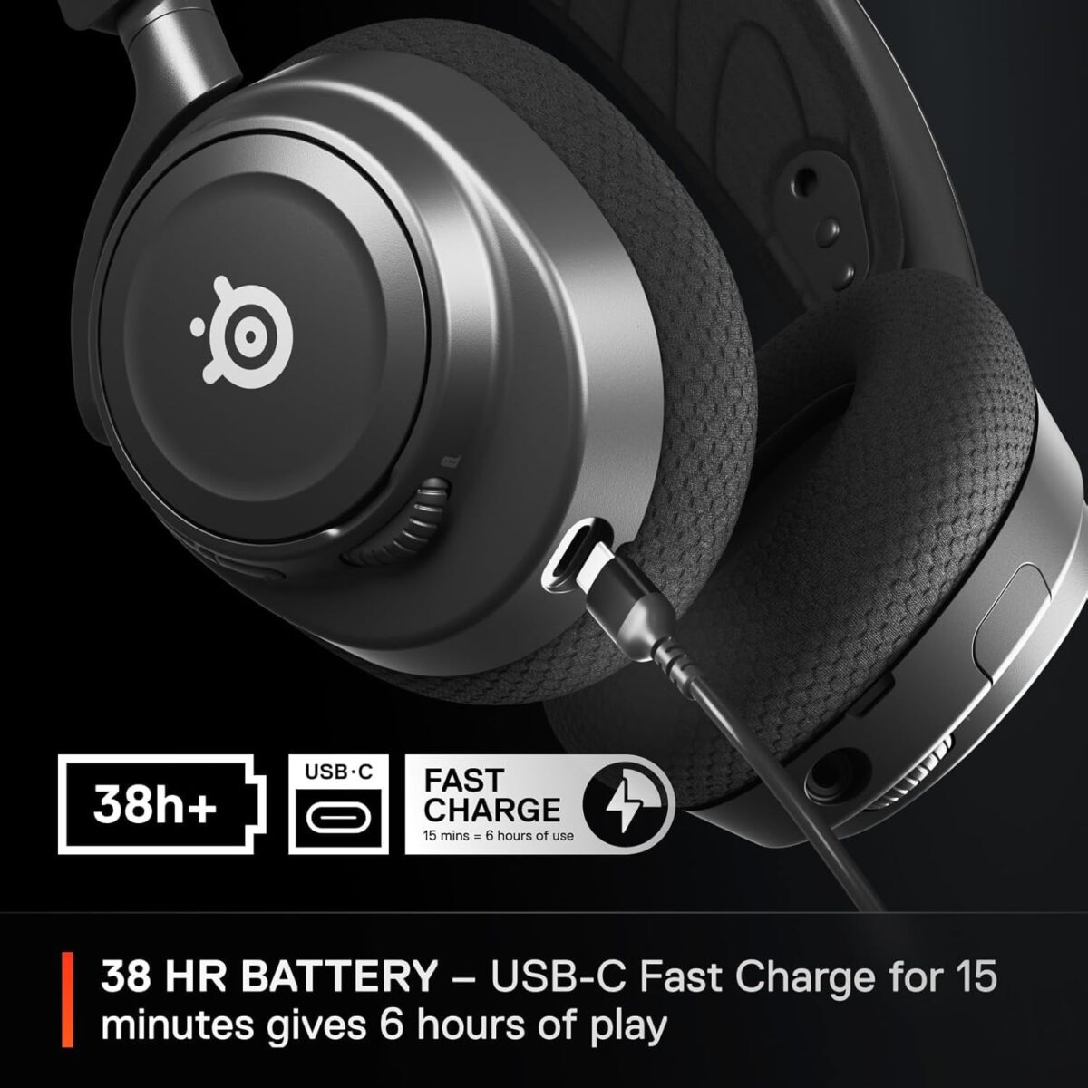 SteelSeries Arctis Nova 7 Wireless Multi-Platform Gaming Headset — Neodymium Magnetic Drivers — 2.4GHz + Mixable Bluetooth — 38Hr USB-C Battery — ClearCast Gen2 AI Mic — PC, PS5, Switch, VR, Mobile - Image 5