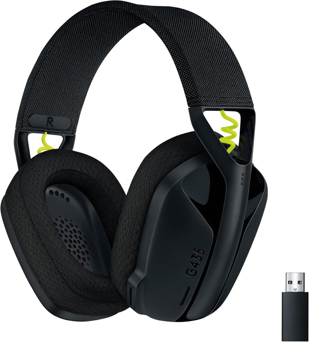 Logitech G435 LIGHTSPEED Wireless Bluetooth Gaming Headset - Lightweight, built-in mics, 18h battery, compatible with Dolby Atmos, PC, PS4, PS5, Nintendo Switch, Mobile - Black - Image 2
